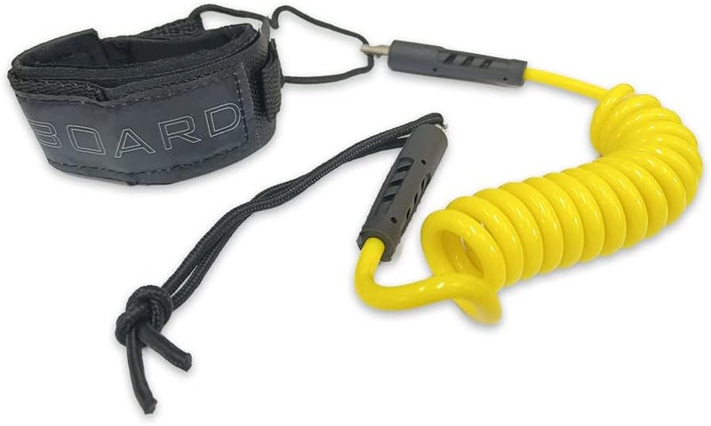 iBoard Bodyboard Leash Coiled Rope 4FT |Surf Accessories Replacement Surfboard Leash Red and Yellow - Image 1